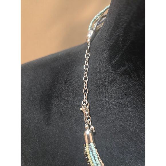 Women's Multi Layer Multicolor Beaded Necklace With Lobster Claw Clasp - Picture 6 of 6